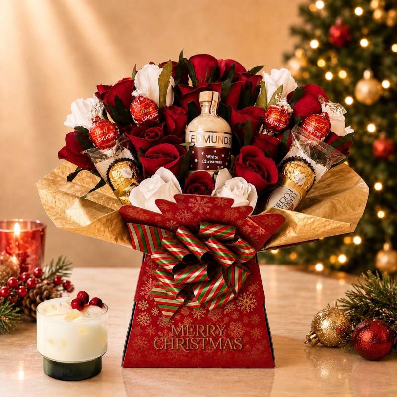 White Christmas Cocktail & Chocolate Bouquet White Christmas Cocktail & Chocolate Bouquet