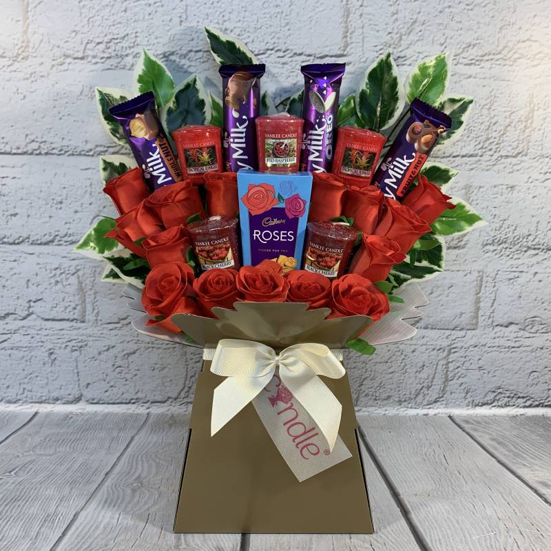 Yankee Candle, Cadbury and Red Roses Bouquet