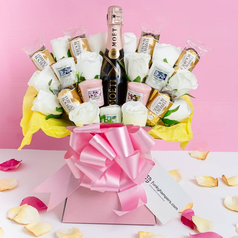 The Pink Champagne and Yankee Candle Bouquet
