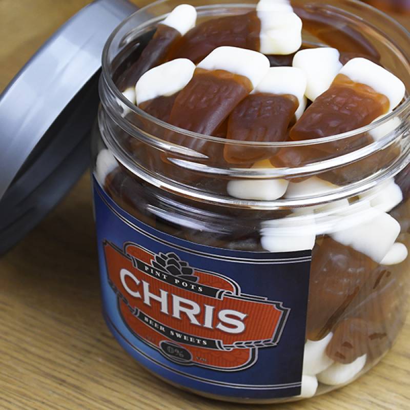 Personalised Pint Pots Sweet Jar