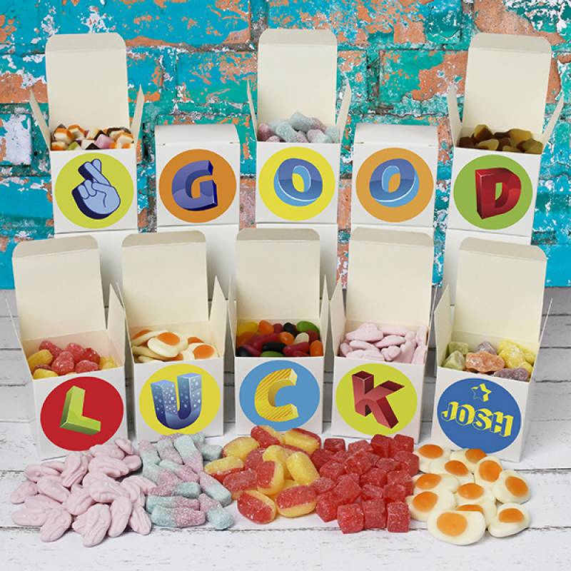 Personalised Good Luck Sweet Boxes
