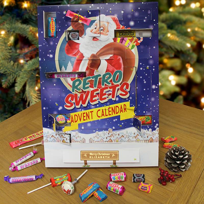 Personalised Retro Sweets Advent Calendar Funky Hampers
