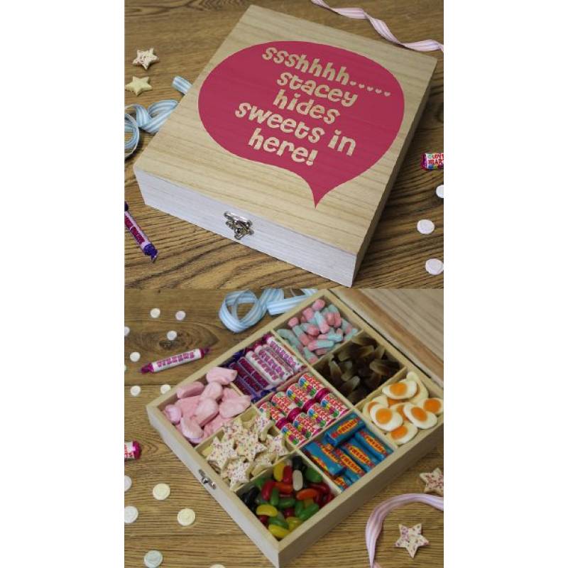 Personalised Shhh Wooden Sweet Box