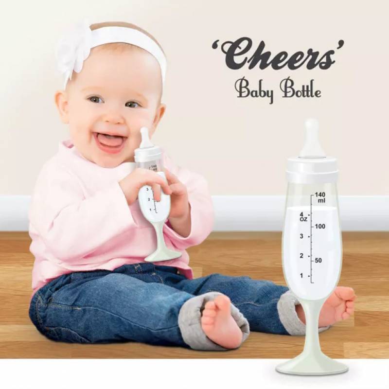 Cheers Champagne Flute Style Baby Bottle
