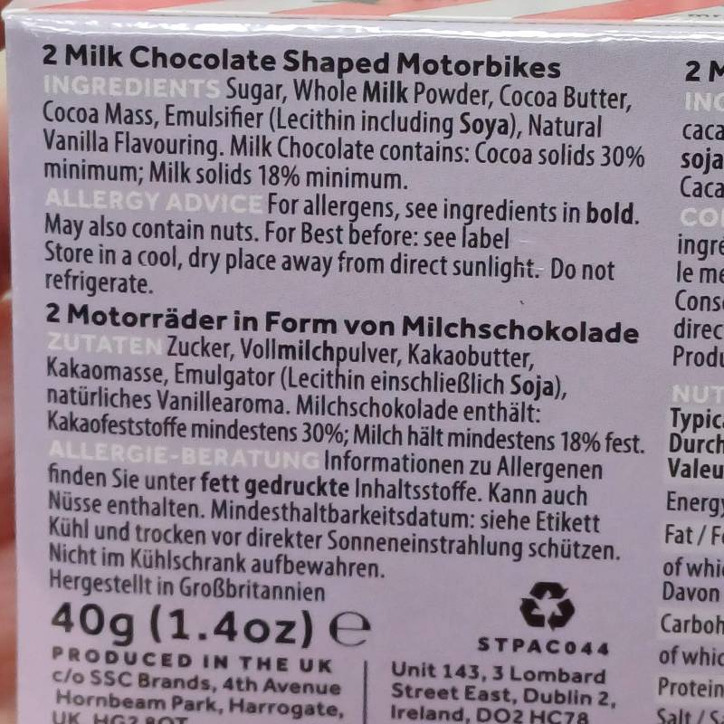 Mr Stanleys Milk Chocolate Motorbikes