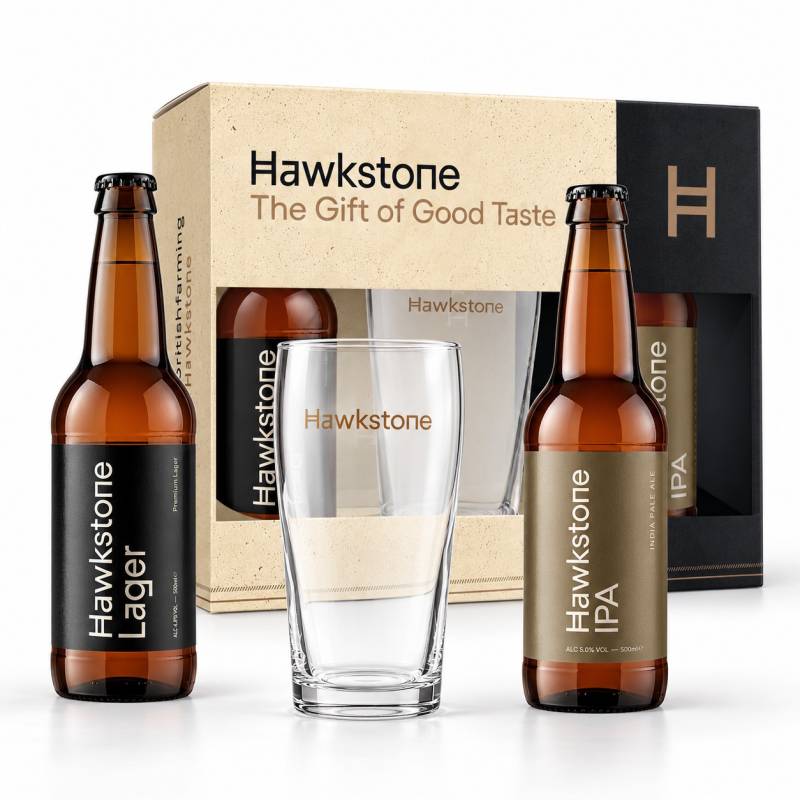 Hawkstone Lager & IPA Gift Set with Pint Glass