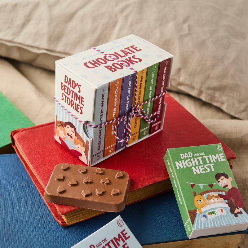 Dad&rsquo;s Bedtime Stories Chocolate Gift &ndash; Six Mini Chocolate Books Gift Box for Dad