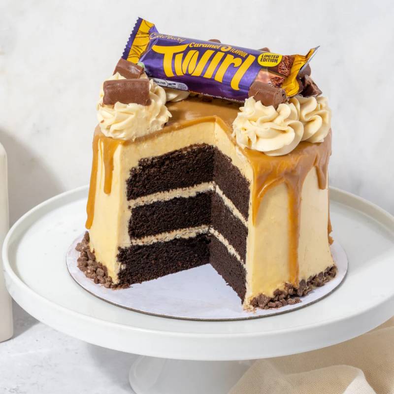 Deluxe Twirl Caramel Cake Funky Hampers