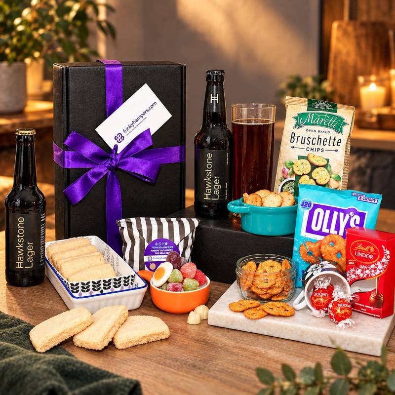 Hawkstone Lager & Snacks Hamper - Clarkson&rsquo;s Farm Favourite