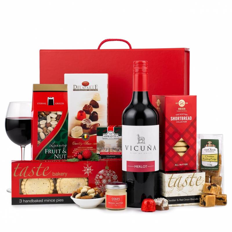The Rejoice Red Wine Christmas Hamper Funky Hampers