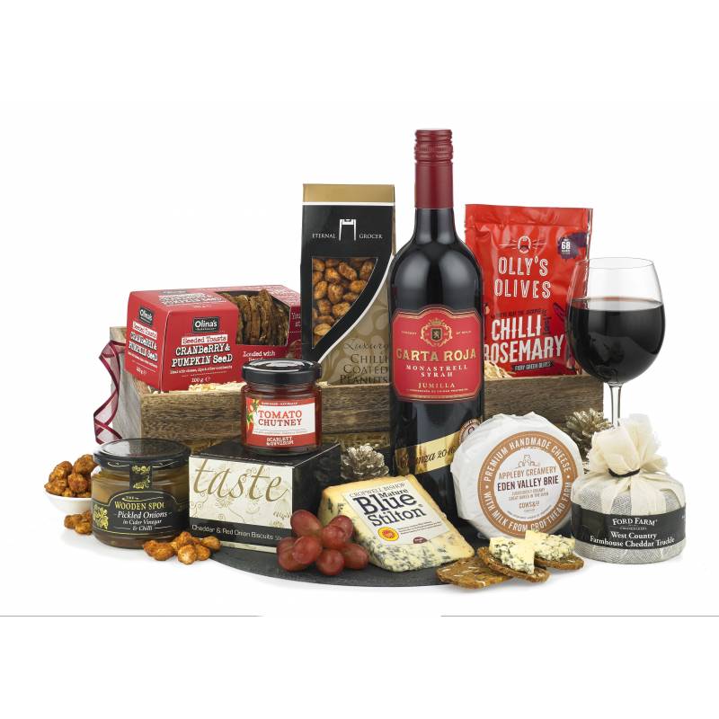 Three Cheese, Red Wine and Nibbles Hamper Funky Hampers