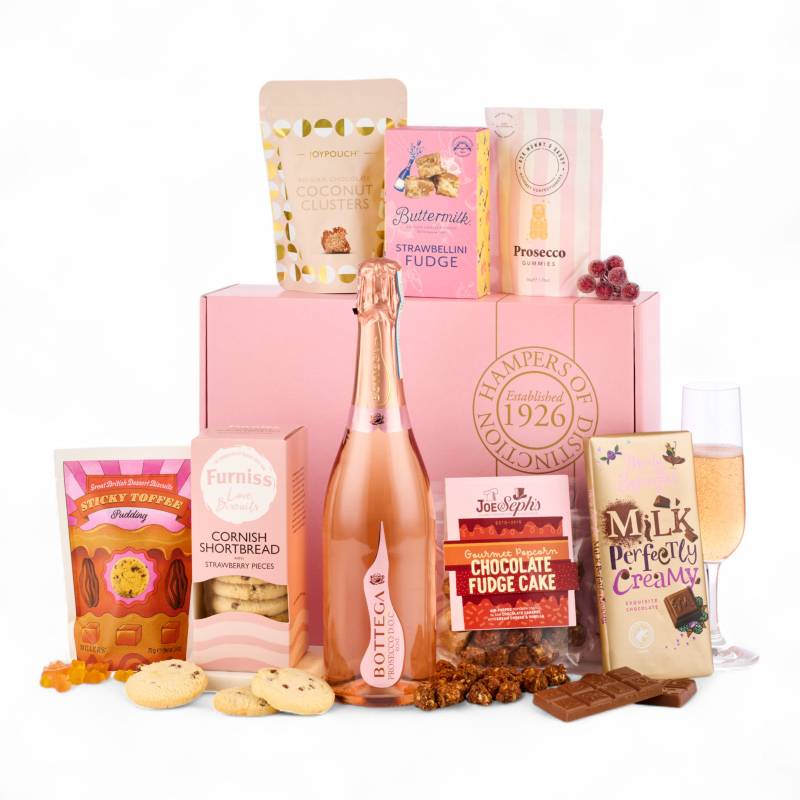 Luxury Rose Prosecco and Pink Treats Gift Box