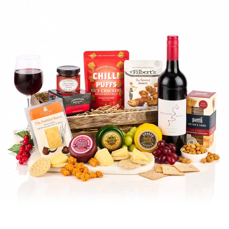 Four Cheese, Red Wine and Nibbles Hamper Four Cheese, Red Wine and Nibbles Hamper
