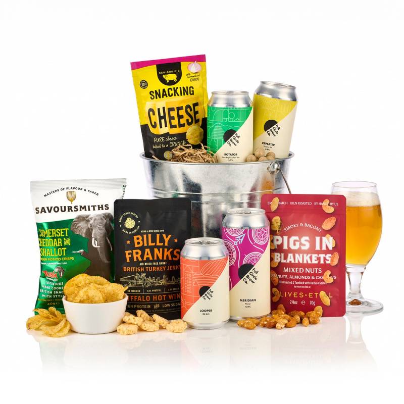 Bucket of Beer and Bar Snacks