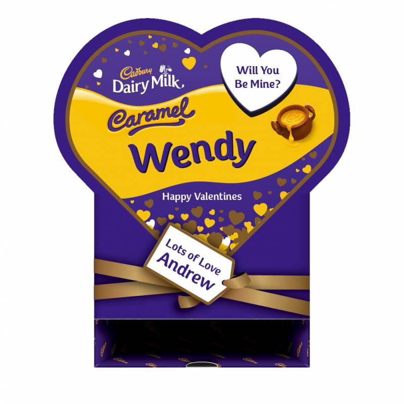 Personalised Valentines Box Of Cadbury Caramel | Funky Hampers