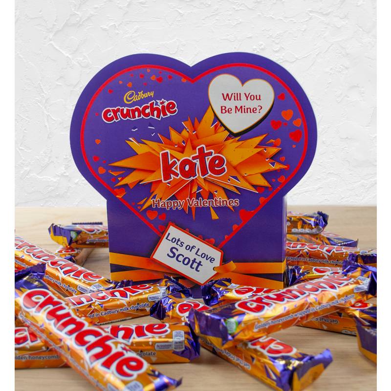 Personalised Valentines Box Of Cadbury Crunchie