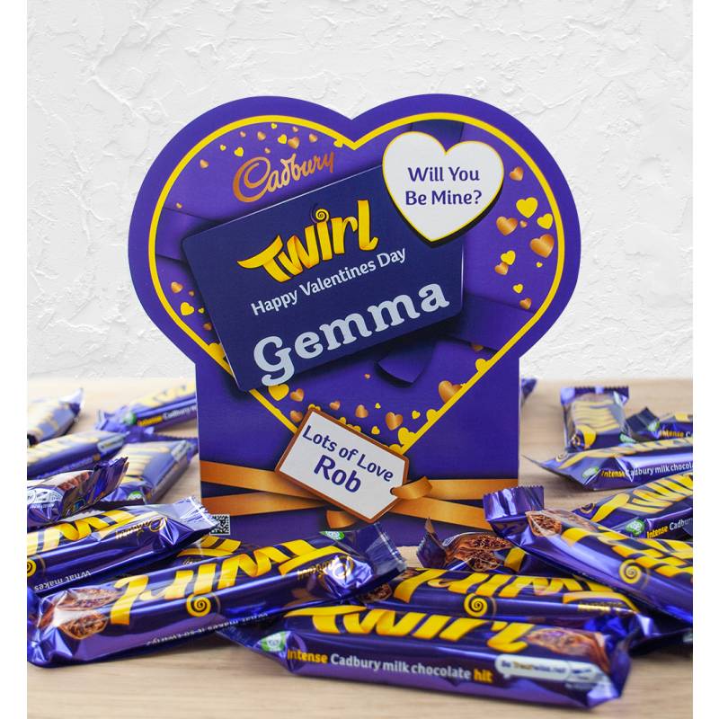 Personalised Valentines Box Of Cadbury Twirl