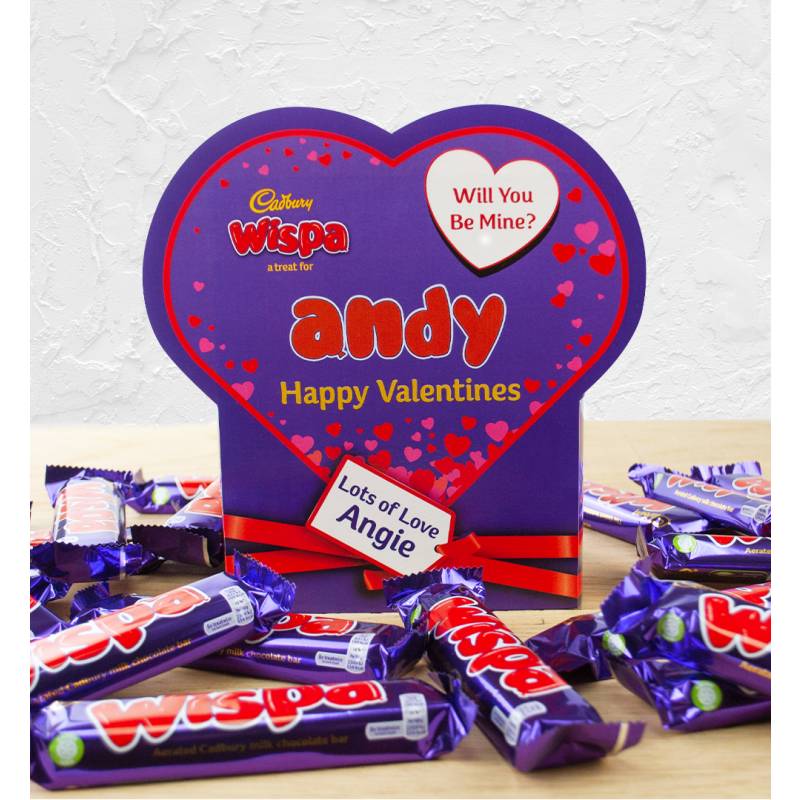 Personalised Valentines Box Of Cadbury Wispa