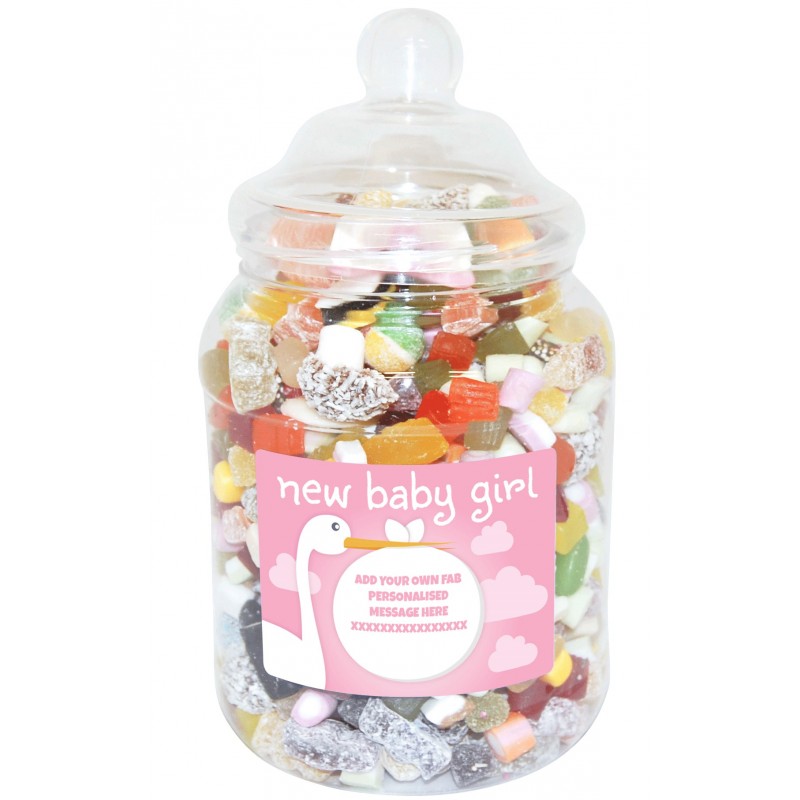 Personalised Baby Girl Large Sweet Jar