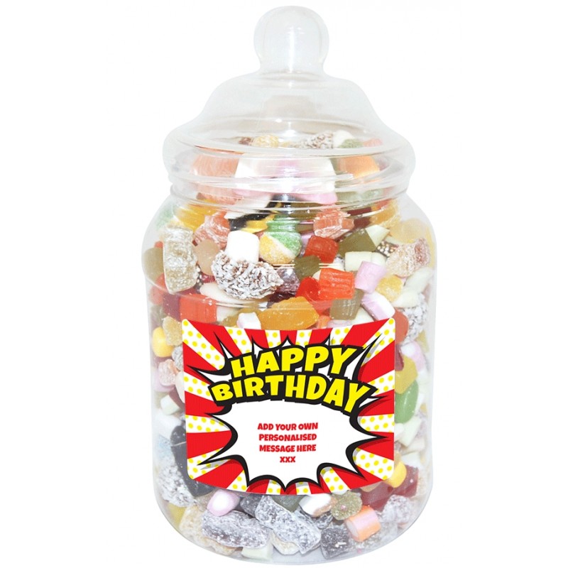 Personalised Birthday Burst Large Sweet Jar