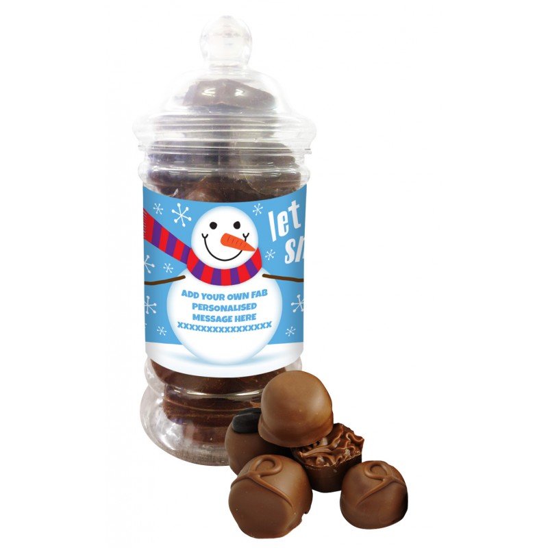 Personalised Snowman Belgian Chocolate Jar