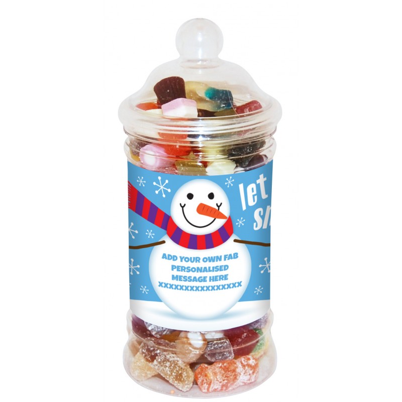 Personalised Snowman Small Sweet Jar