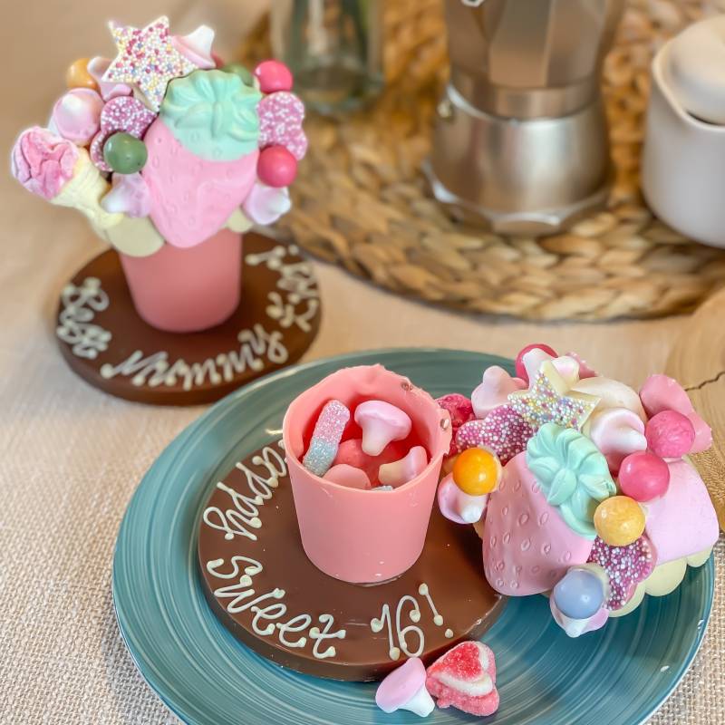 Mini Pink Chocolate Smash Flower Pot