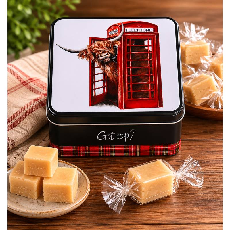 Highland Cow Clotted Cream Fudge Gift Tin Highland Cow Clotted Cream Fudge Gift Tin