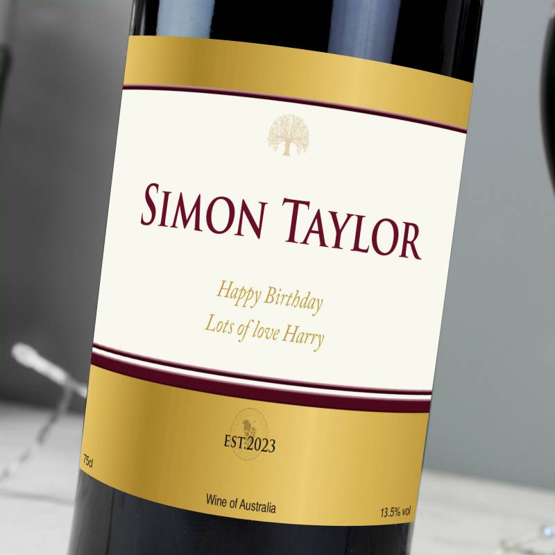 Personalised Gold Label Red Wine