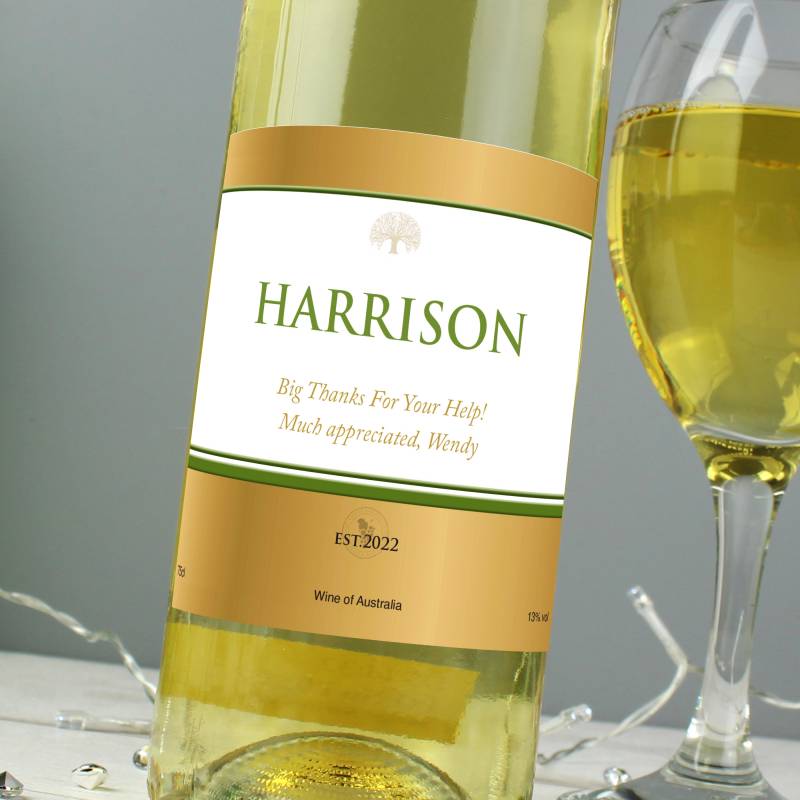 Personalised Gold Label White Wine