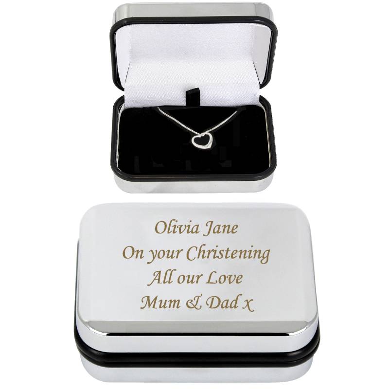 Heart Necklace With Personalised Box