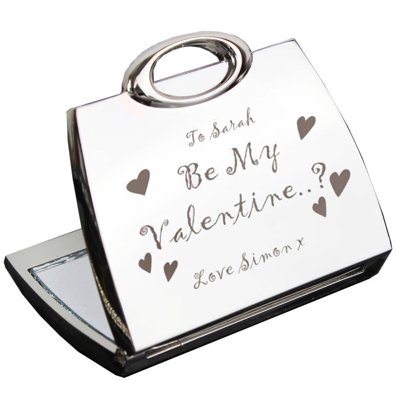 Personalised Be My Valentine Handbag Compact