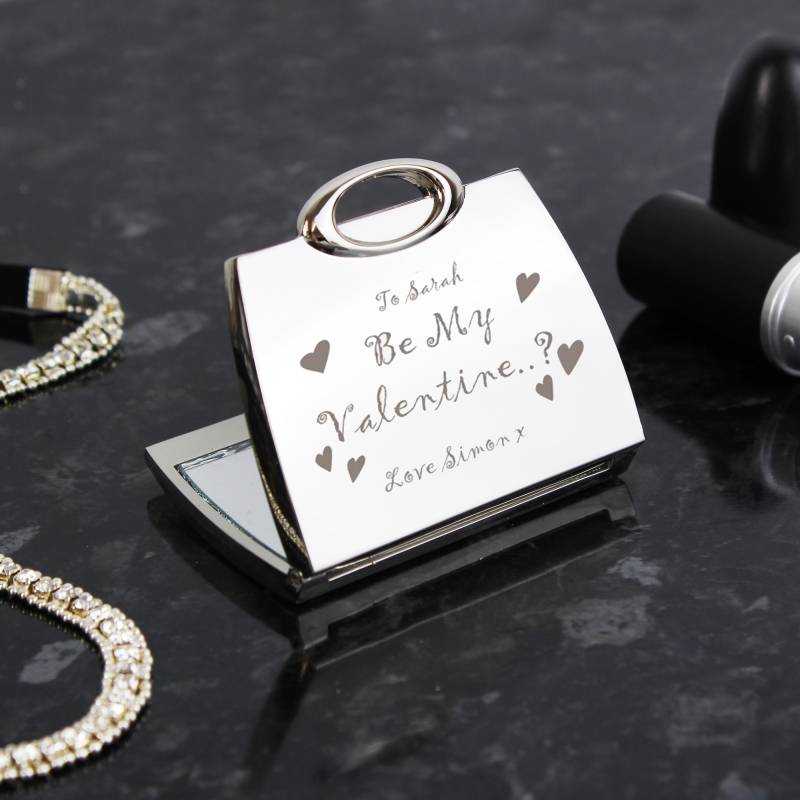 Personalised Be My Valentine Handbag Compact