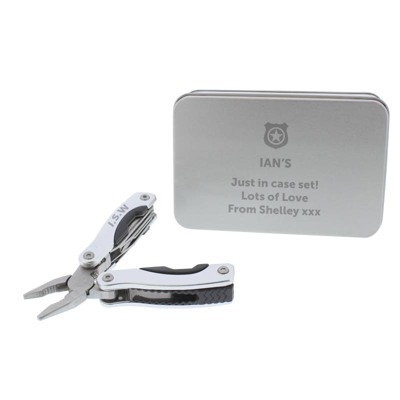 Personalised Shield Motif Stainless Steel Multifunctional Pliers