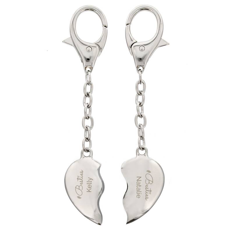 Personalised Any Message Two Hearts Keyring