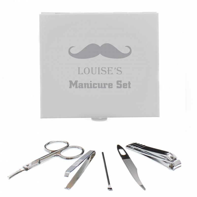 Personalised Moustache Manicure Set