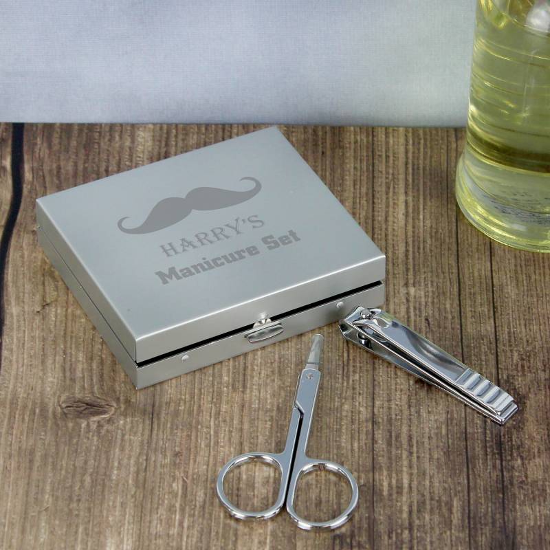 Personalised Moustache Manicure Set