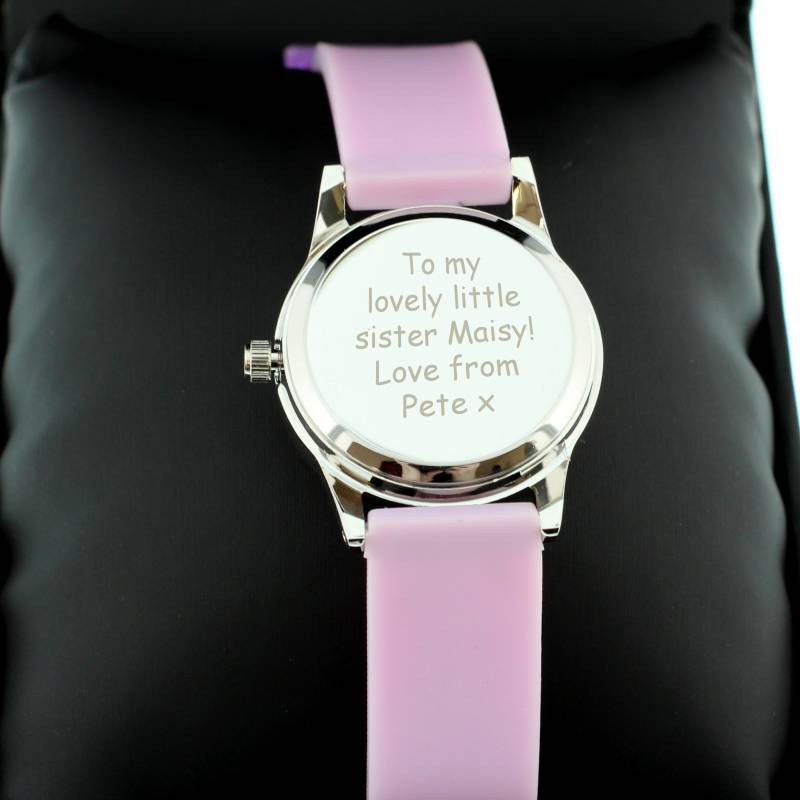 Personalised Kid's Pink Butterfly Watch with Presentation Box
