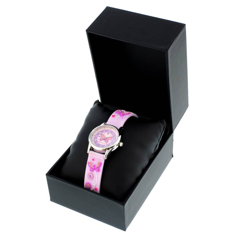 Personalised Kid's Pink Butterfly Watch with Presentation Box