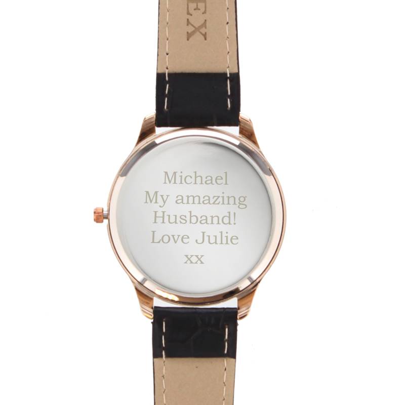 Personalised Men's Rose Gold Tone Watch with Presentation Box