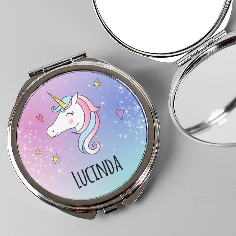 Personalised Unicorn Compact Mirror