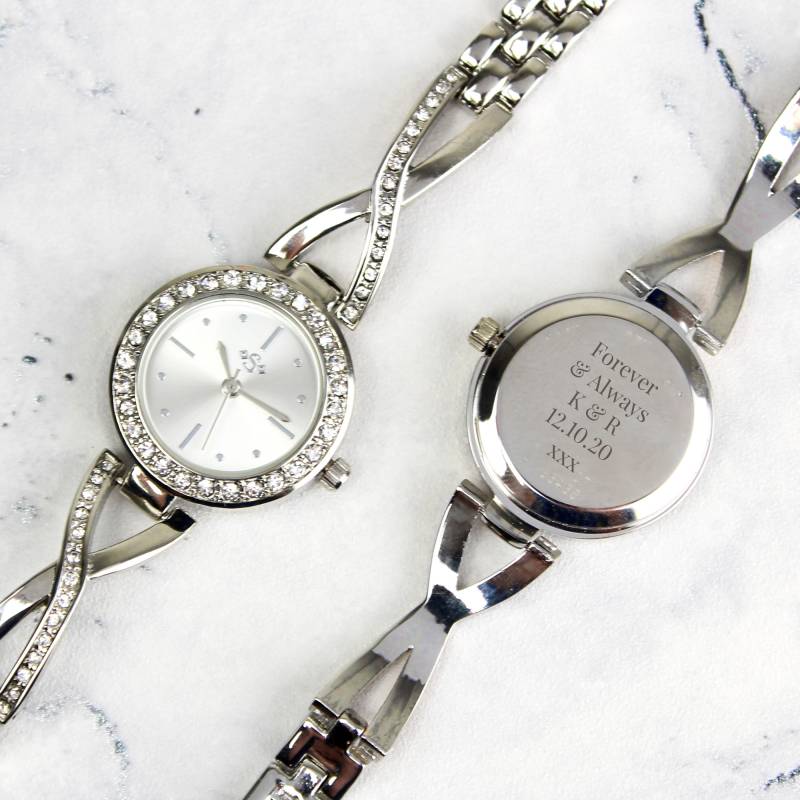 Personalised Silver Ladies Infinity Watch