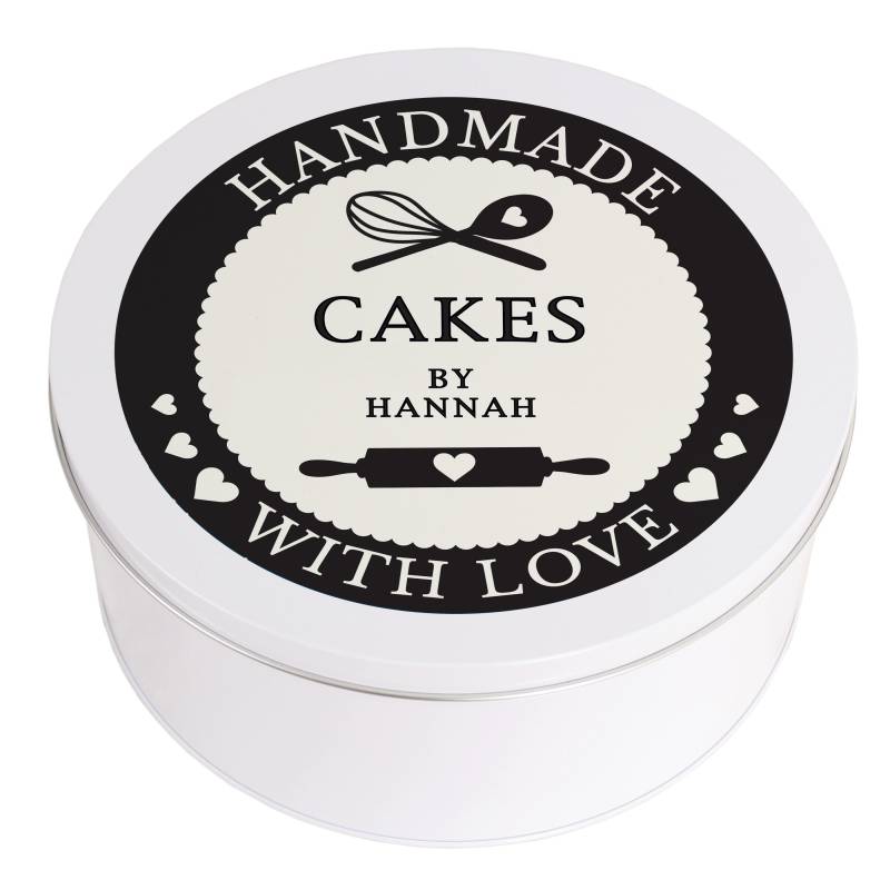 Personalised Hand Made With Love Cake Tin