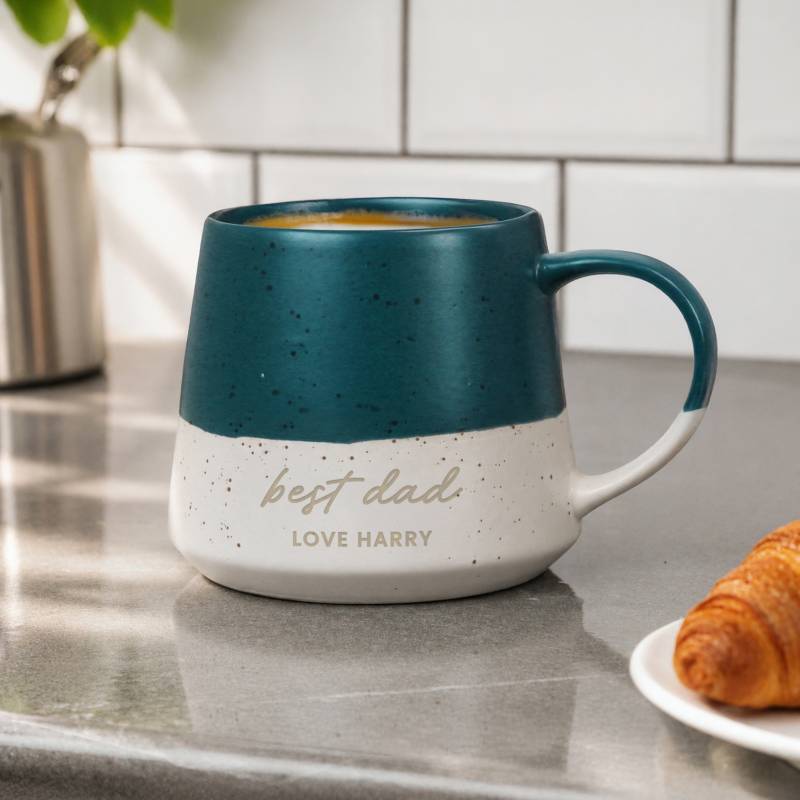 Personalised Message Blue Speckled Ceramic Mug Personalised Message Blue Speckled Ceramic Mug