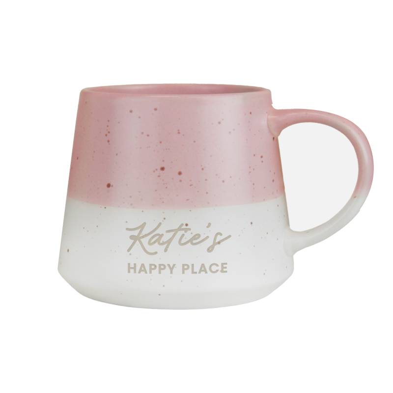 Personalised Message Pink Speckled Ceramic Mug Personalised Message Pink Speckled Ceramic Mug