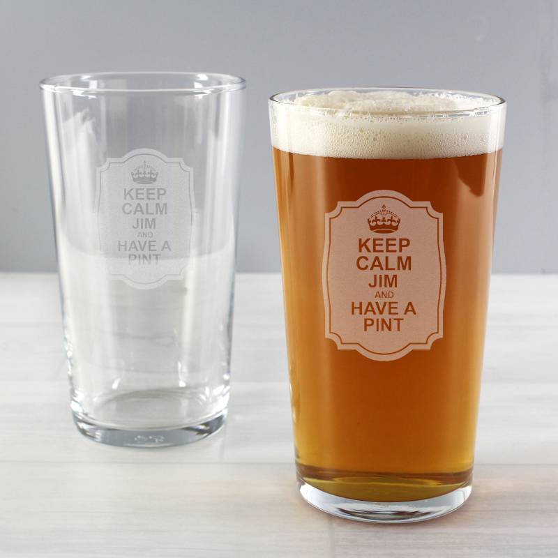 Personalised Keep Calm Pint Glass