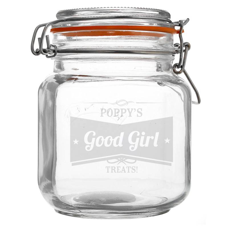 Personalised Retro Label Glass Clip Top Jar