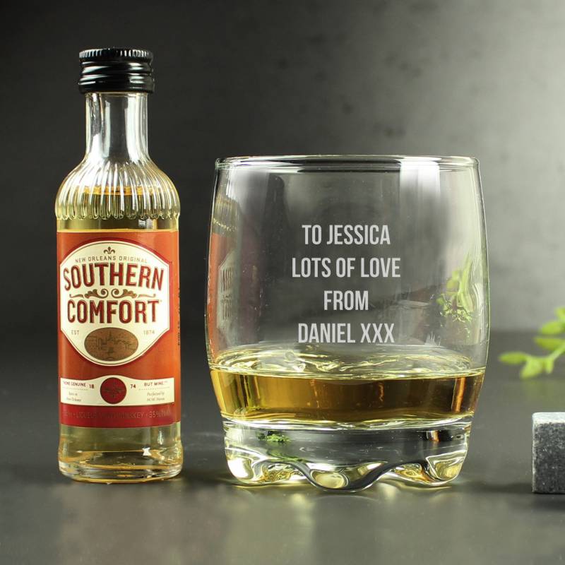 Personalised Glass and Southern Comfort Set