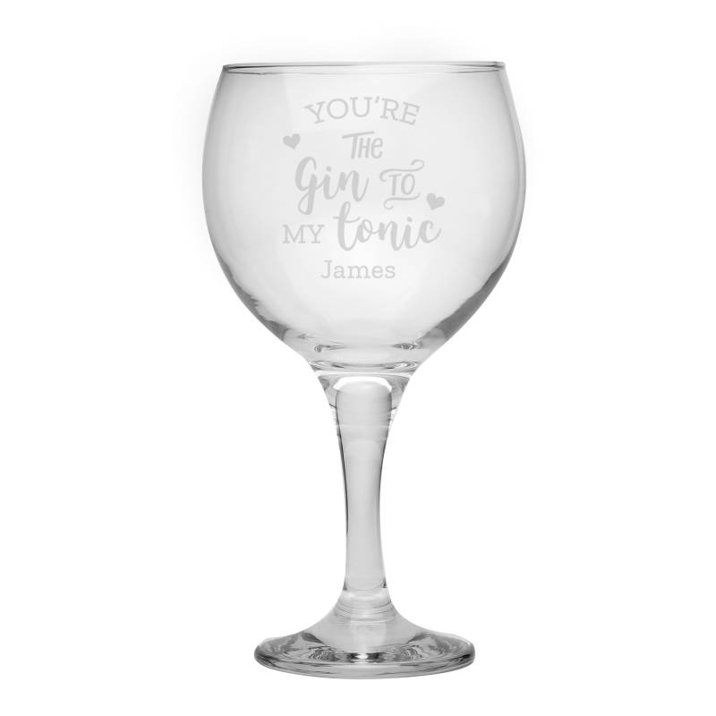 Personalised 'Gin to My Tonic' Gin Balloon Glass