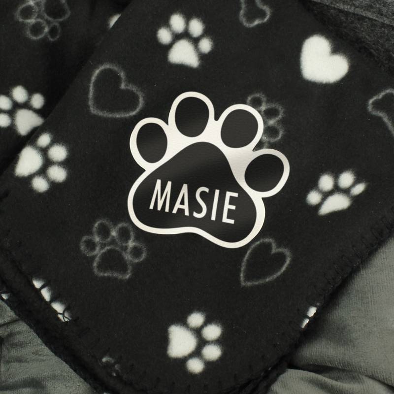 Personalised Dog Paw Fleece Blanket